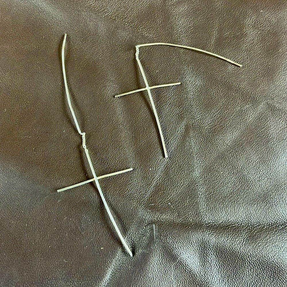 Sterling silver cross earrings